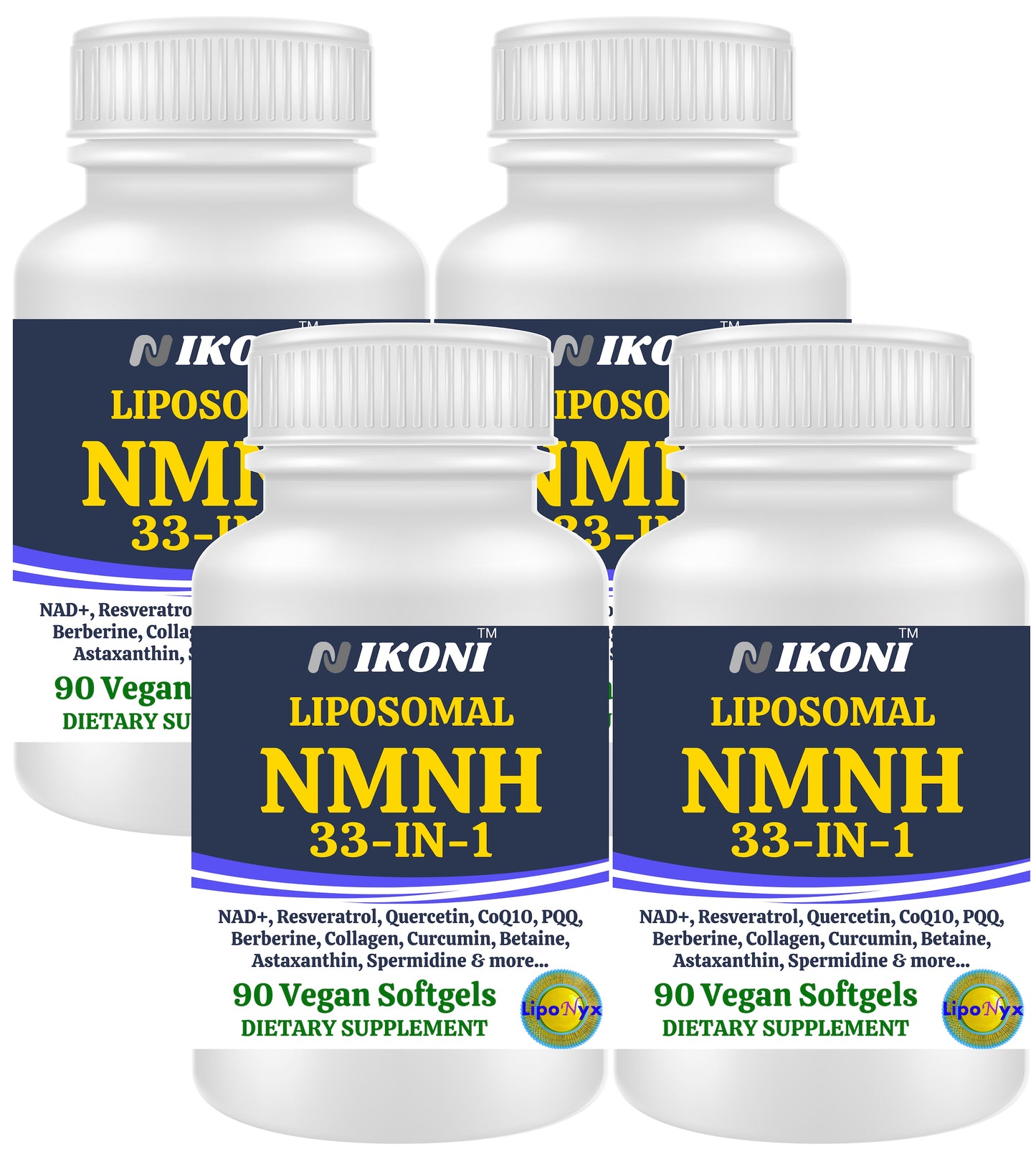 Nikoni Vegan Liposomal NMNH Softgels, 33-in-1 Formula with 1000mg NMNH per seving, NAD+ Support – Promotes Cellular Energy, Immune Health & Healthy Aging – 90 Vegan Softgels