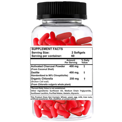 Nikoni Vegan Liposomal Zeolite, Activated Charcoal & Organic Chlorella, Supports Full Body Detox