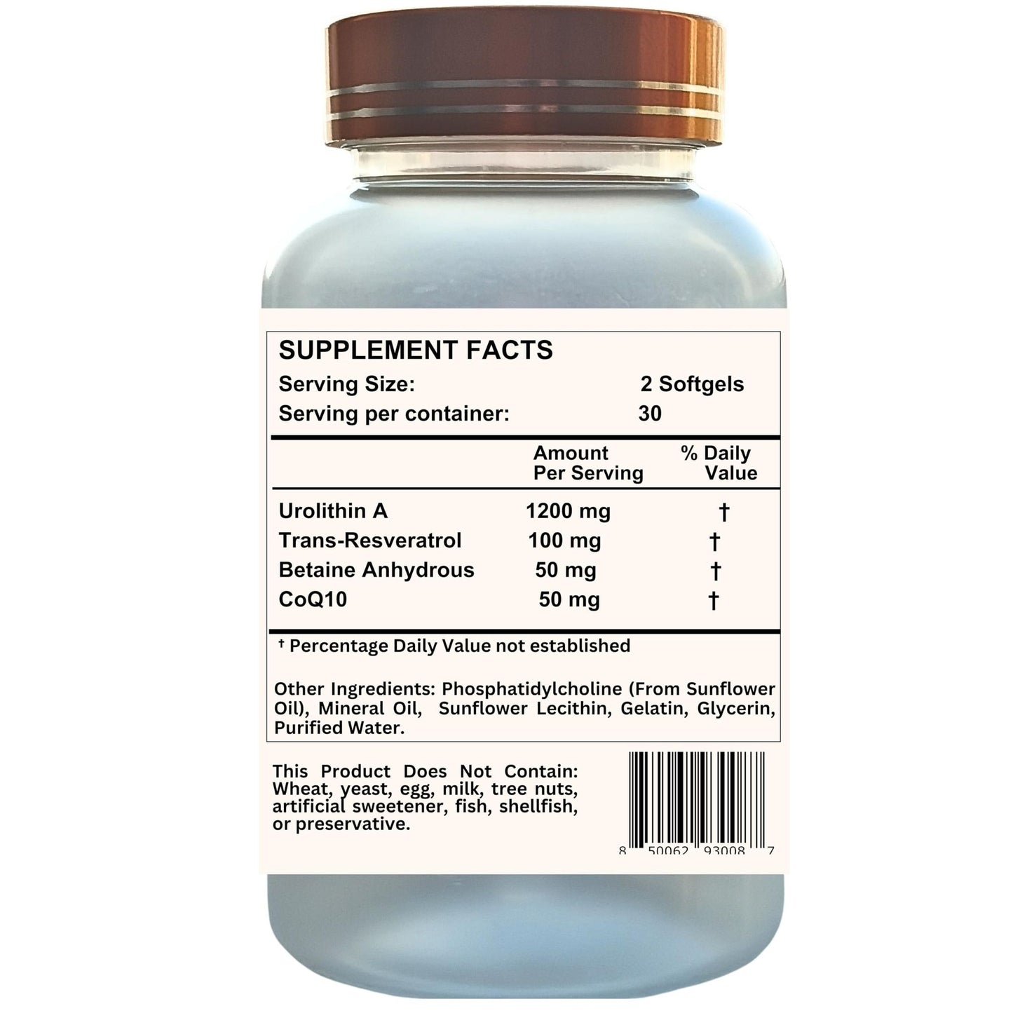 Nikoni Liposomal Urolithin-A Supplement 1400mg Softgels