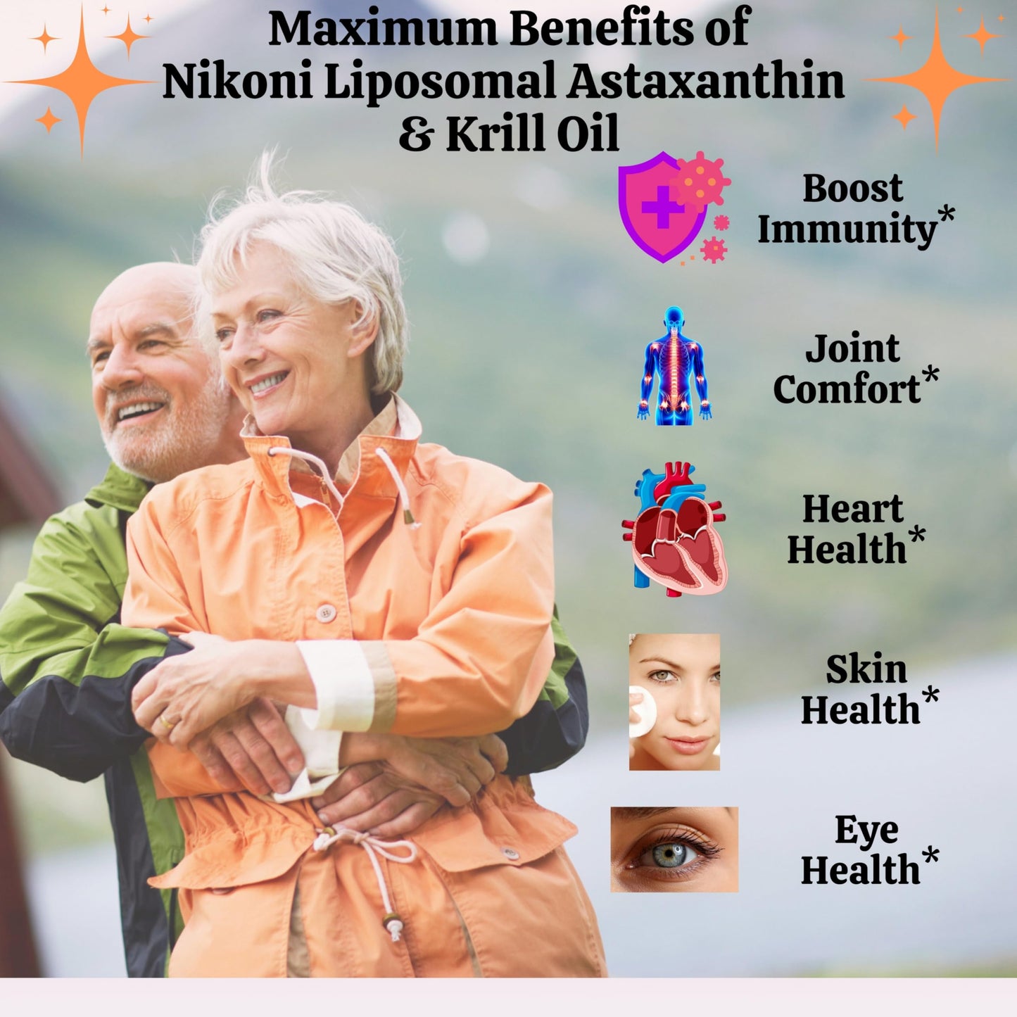 Nikoni Liposomal Astaxanthin 24mg with 500mg Krill Oil for Men & Women