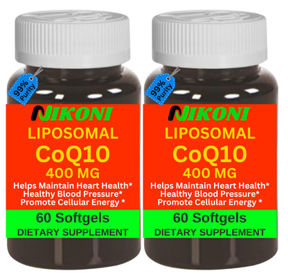 Nikoni Liposomal CoQ10 400 mg, Higher Absorption, Heart Health Softgels