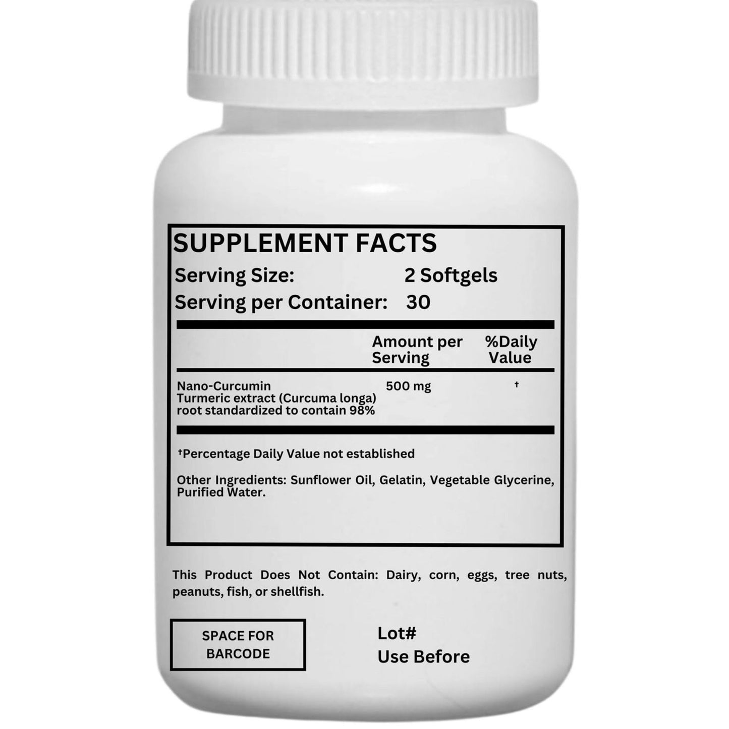 Nikoni Nanotized Curcumin Softgels, Supports Joint, Heart, & Immunity.