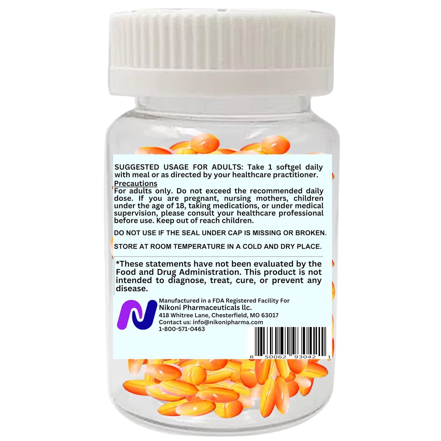 Nikoni Organic Sea Buckthorn Oil Vegan Softgels forr Healthy Skin, Hair, Nails