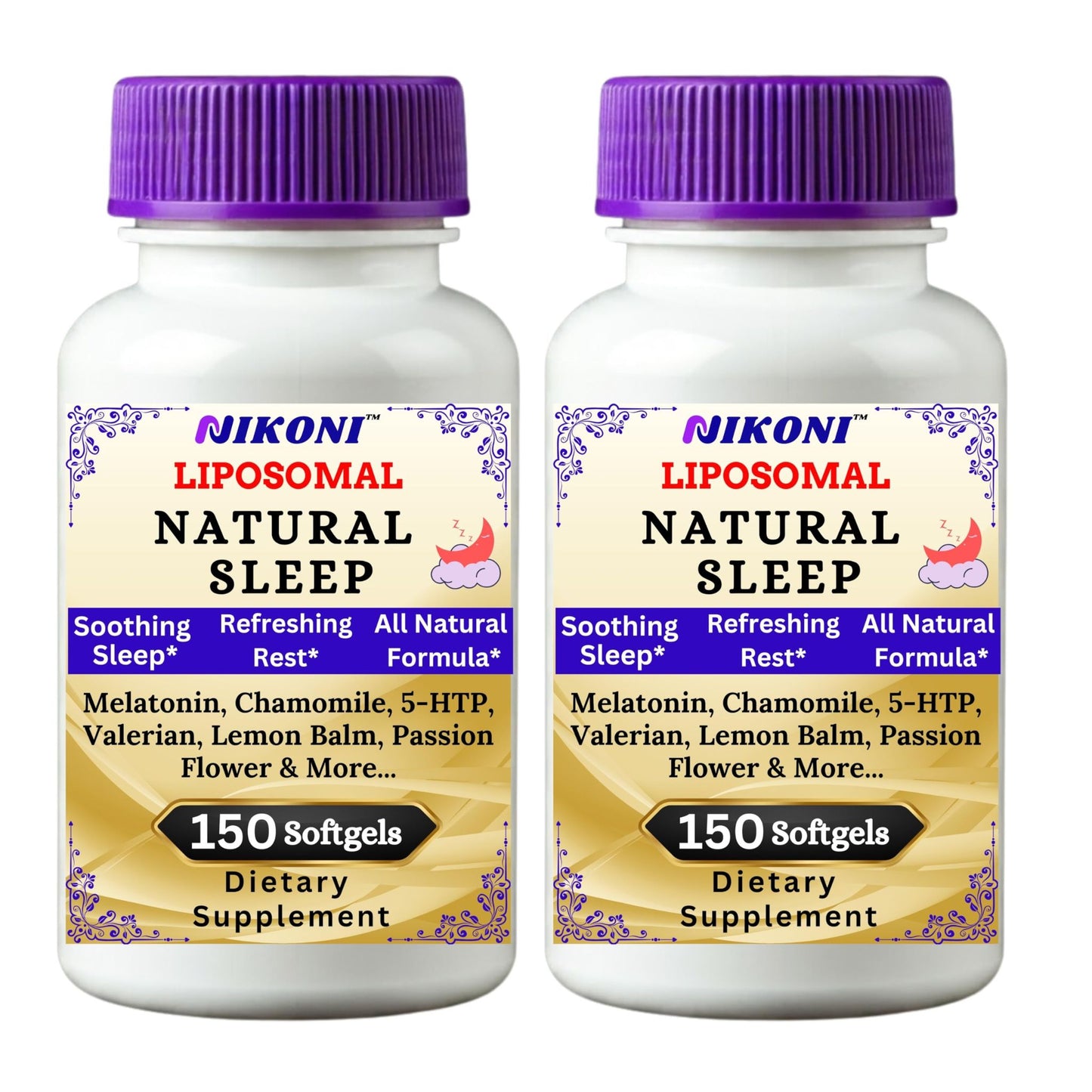 Nikoni Liposomal Natural Sleep Aid Softgels, Supports Natural Sleep