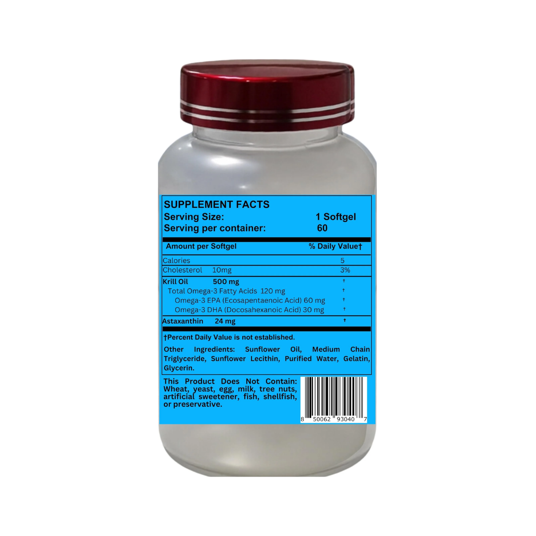 Nikoni Liposomal Astaxanthin 24mg with 500mg Krill Oil for Men & Women