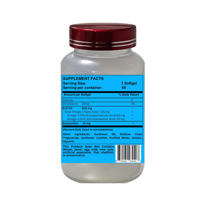 Nikoni Liposomal Astaxanthin 24mg with 500mg Krill Oil for Men & Women