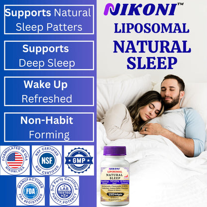 Nikoni Liposomal Natural Sleep Aid Softgels, Supports Natural Sleep