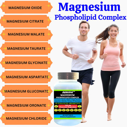 Nikoni Phospholipid Magnesium Complex 2500mg (9 Magnesium Salts, 5 Vitamins & 3 Minerals) Softgels