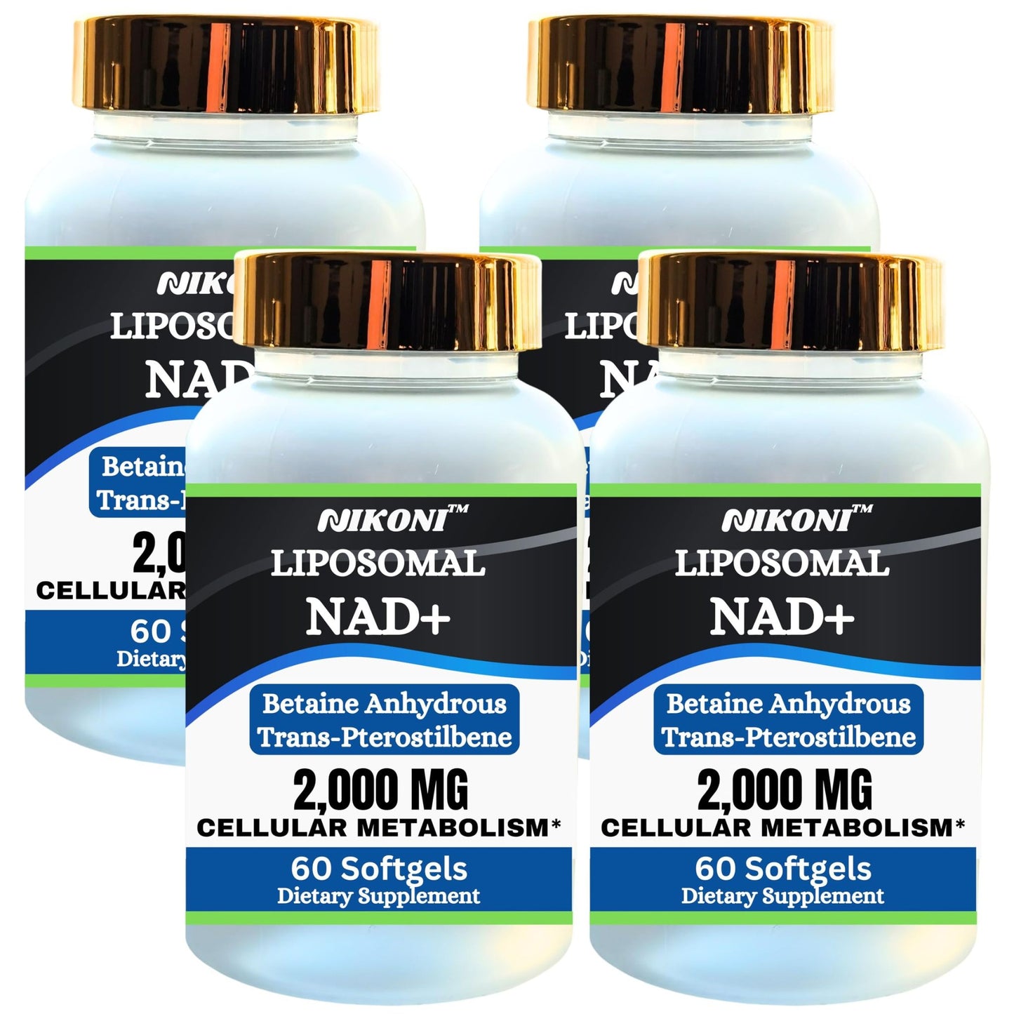 Nikoni Liposomal NAD+ 2000 mg with TMG and Pterostilbene Softgels