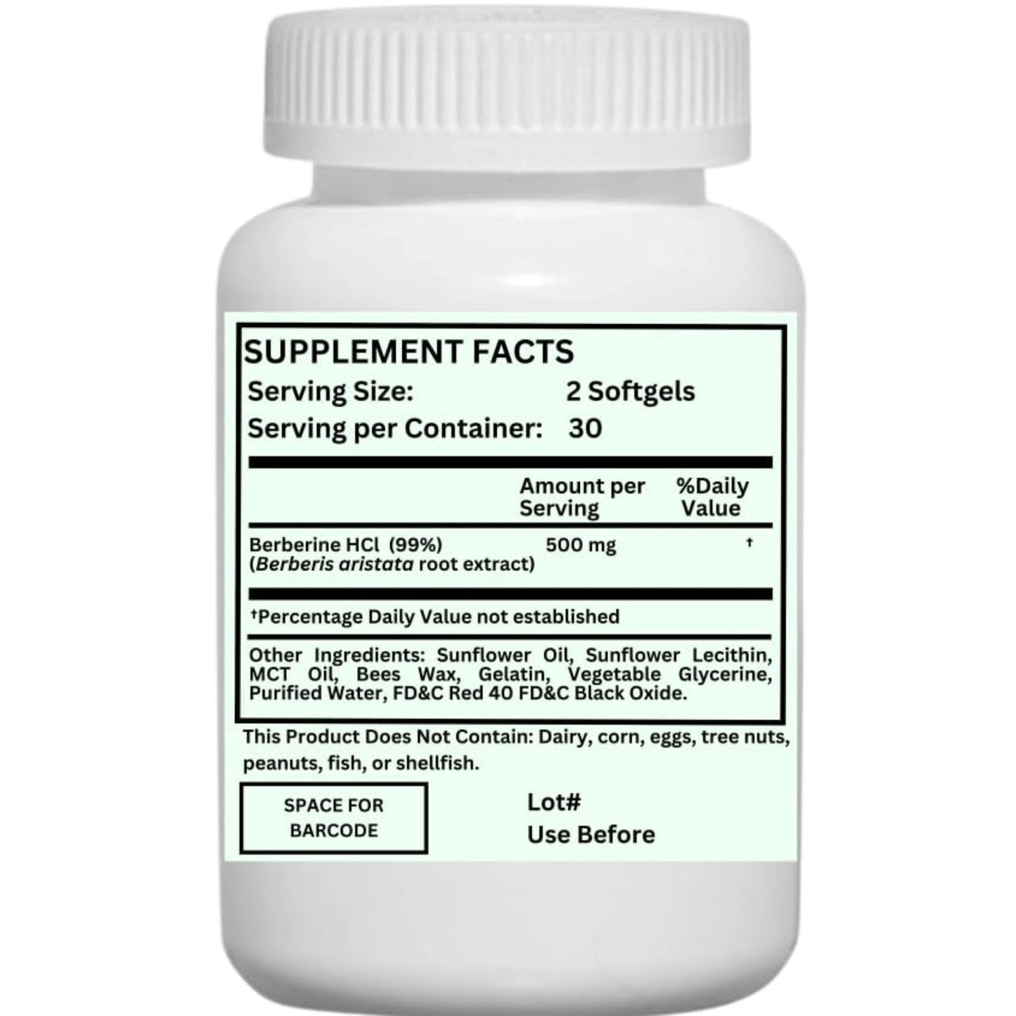 Nikoni Liposomal Berberine 500 mg Support Heart Health & Cholesterol 60 Softgels