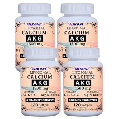 Liposomal Calcium AKG 1500mg, Vitamin C, D3, K2, Mg+ & Probiotics Soft gels