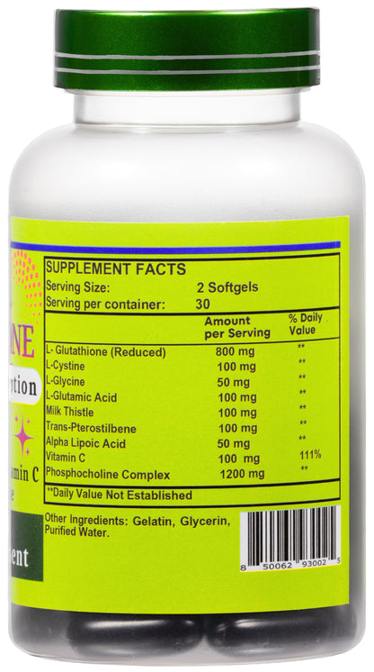 Nikoni Liposomal Glutathione 2600 mg Softgels for Skin Health, Immune Health, and Detox.