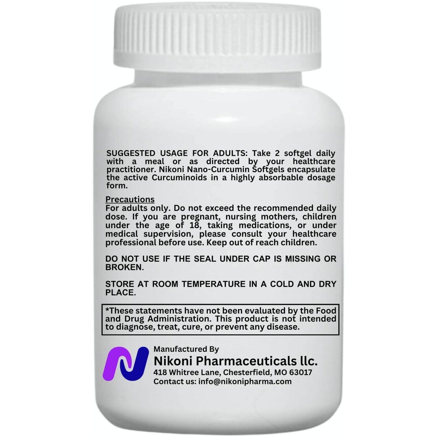 Nikoni Nanotized Curcumin Softgels, Supports Joint, Heart, & Immunity.