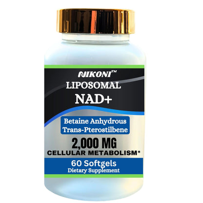 Nikoni Liposomal NAD+ 2000 mg with TMG and Pterostilbene Softgels