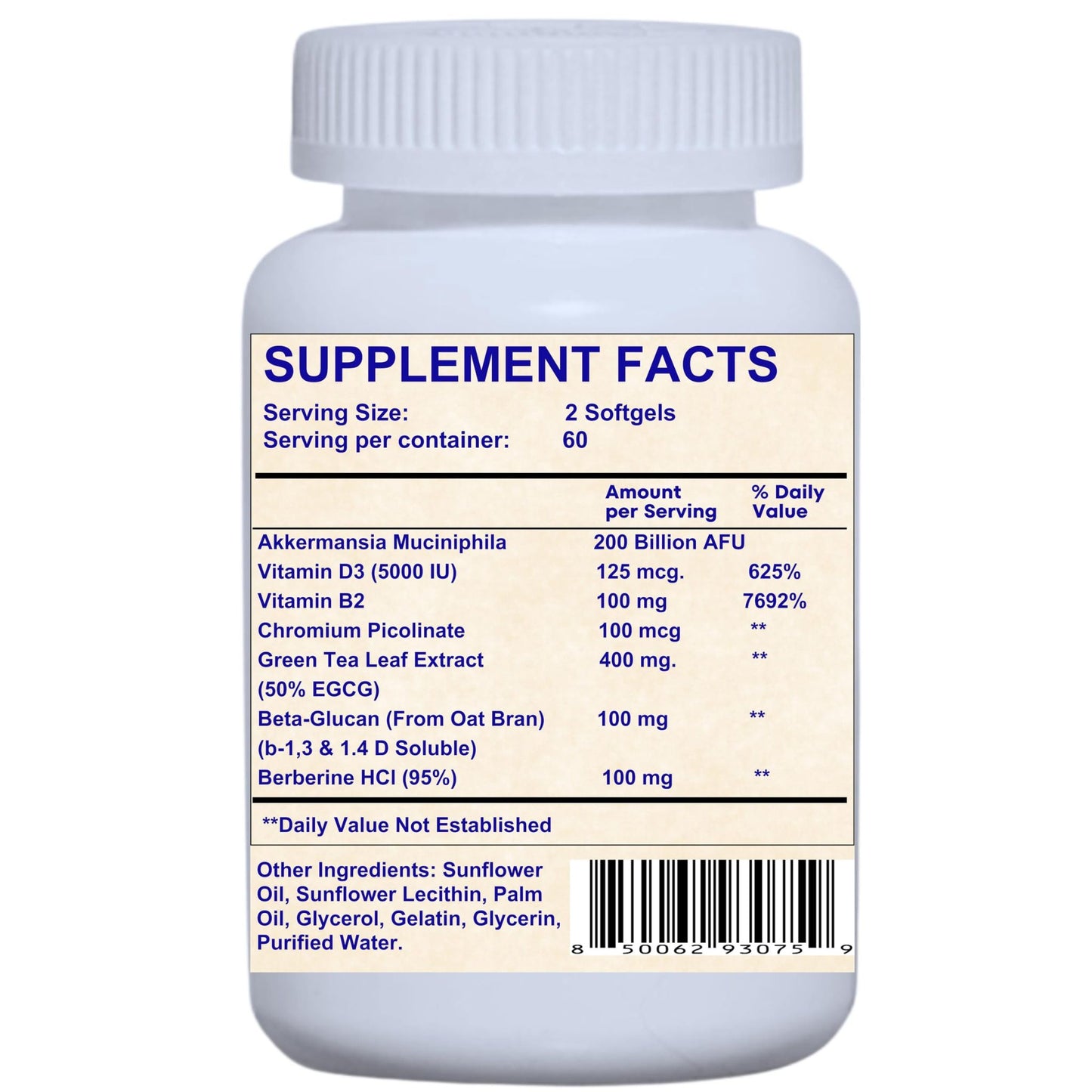 Nikoni Akkermansia Muciniphila GLP-1 Probiotic Softgels for Women & Men