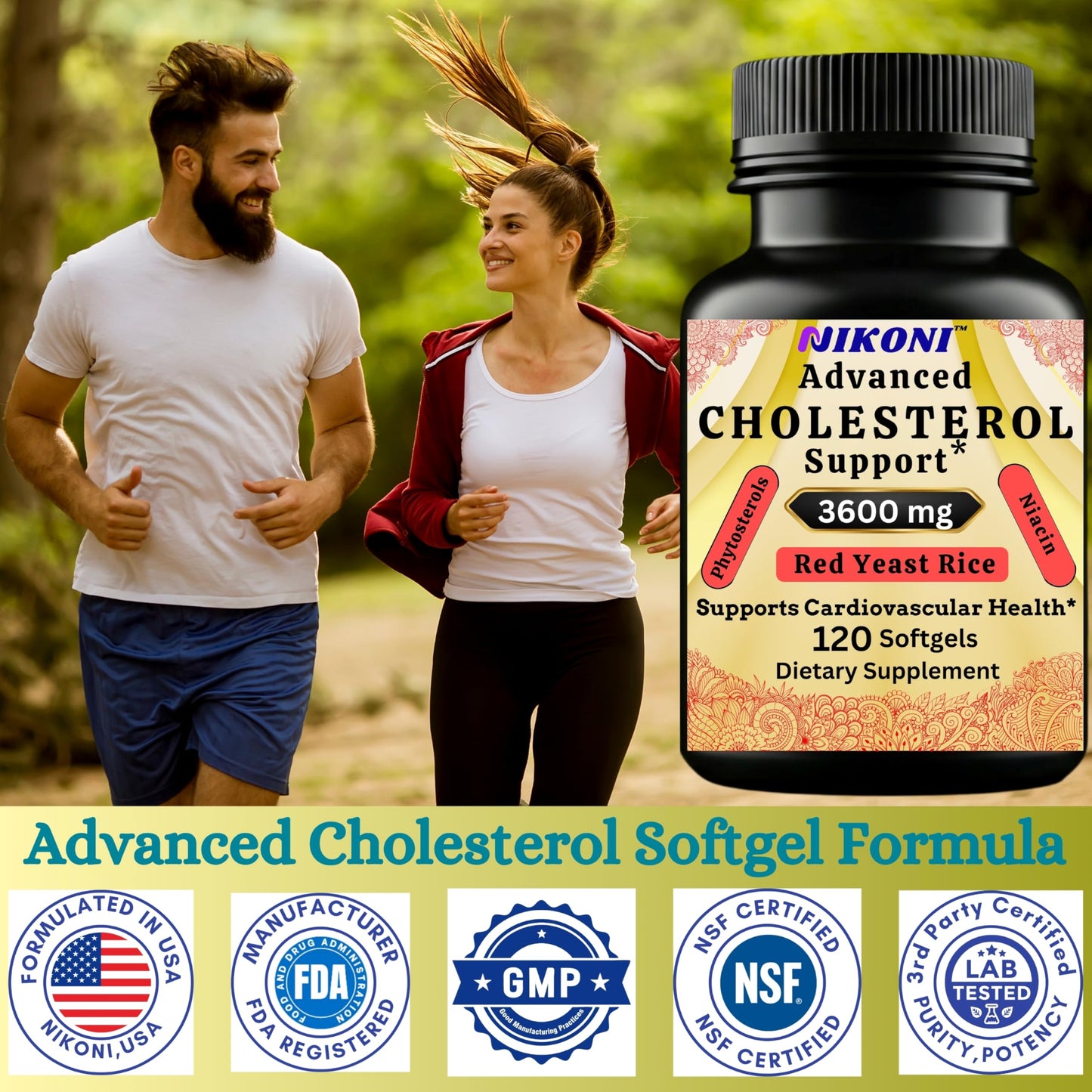 Nikoni Advanced Cholesterol Support 3600 mg Plant Sterols Softgels