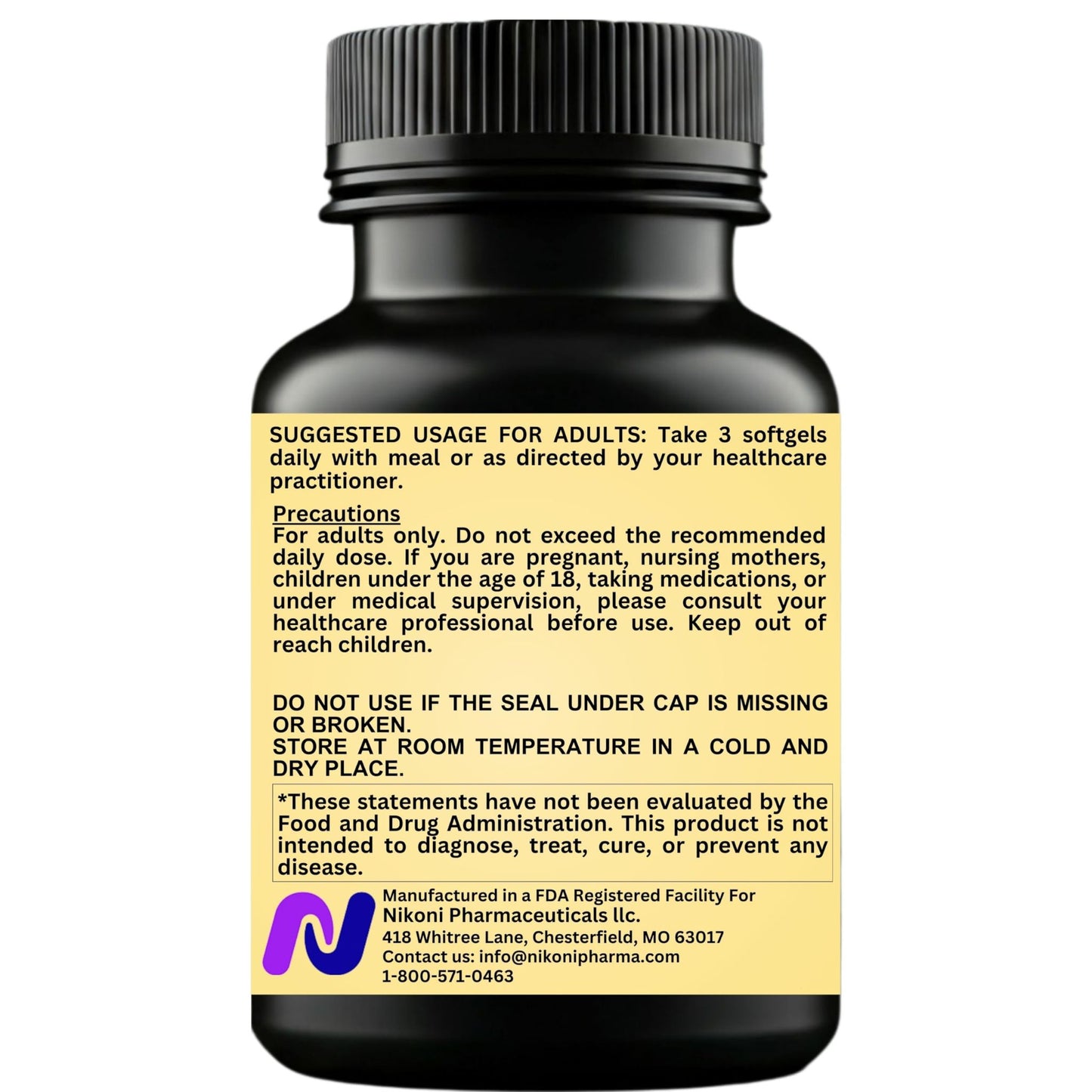 Nikoni Advanced Cholesterol Support 3600 mg Plant Sterols Softgels