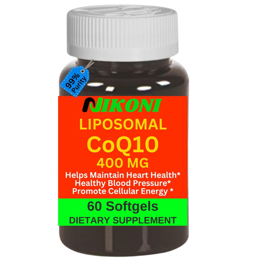 Nikoni Liposomal CoQ10 400 mg, Higher Absorption, Heart Health Softgels