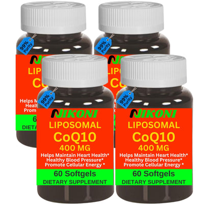 Nikoni Liposomal CoQ10 400 mg, Higher Absorption, Heart Health Softgels