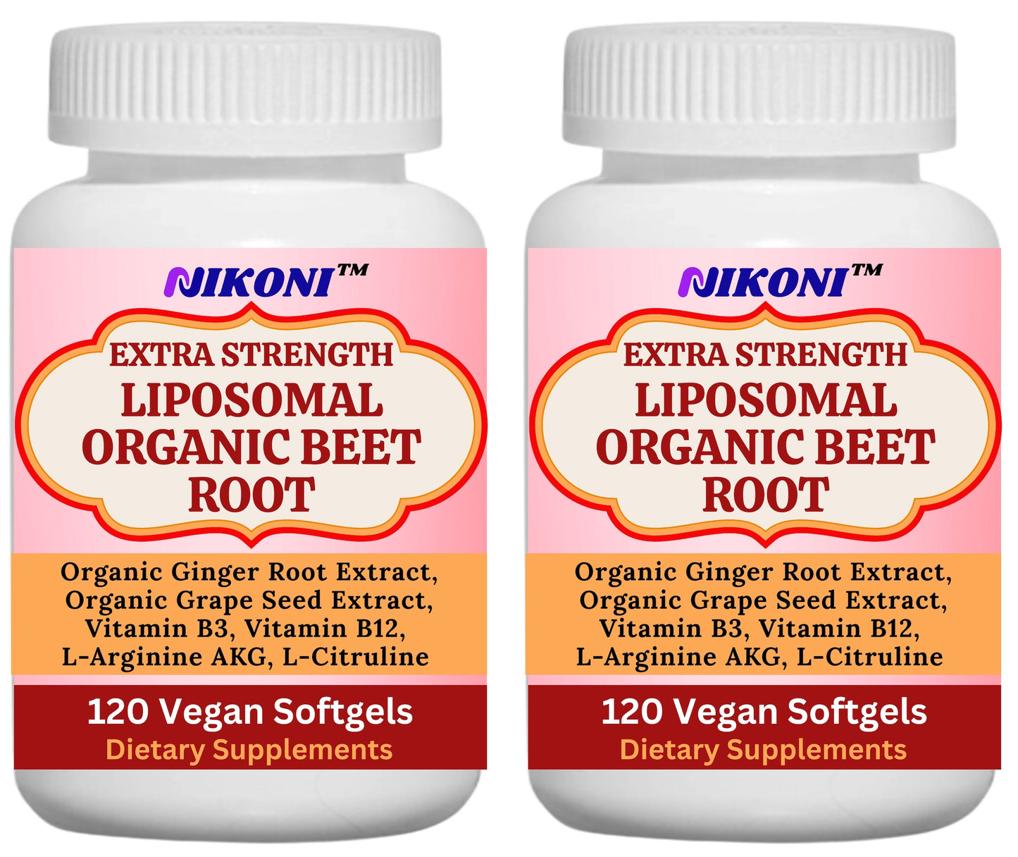 Nikoni Organic Liposomal Beet Root  Vegan Softgels, 1000 mg for Circulatory Support