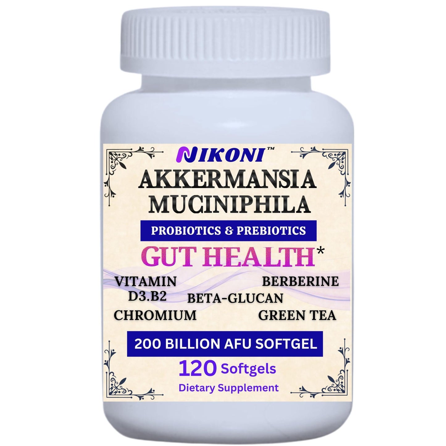 Nikoni Akkermansia Muciniphila GLP-1 Probiotic Softgels for Women & Men