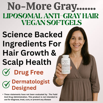 Nikoni Liposomal Anti Gray Hair Formula – 7 Vitamins, 6 Minerals, 5 Amino Acids & 12 Plant Extracts, for Healthy Hair Maintenance– 120 Vegan Softgels