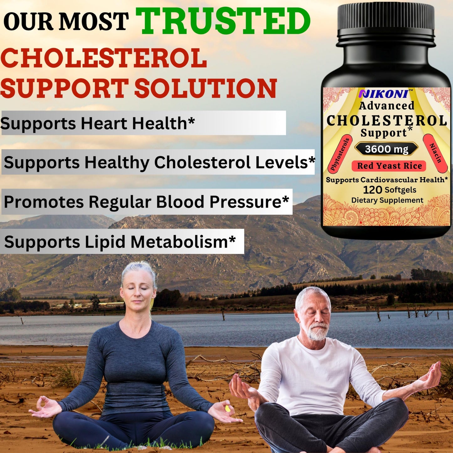 Nikoni Advanced Cholesterol Support 3600 mg Plant Sterols Softgels