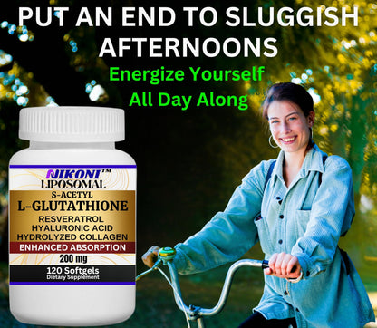 Nikoni Liposomal S-Acetyl L-Glutathione Resveratrol, Hyaluronic Acid & Collagen  Softgels