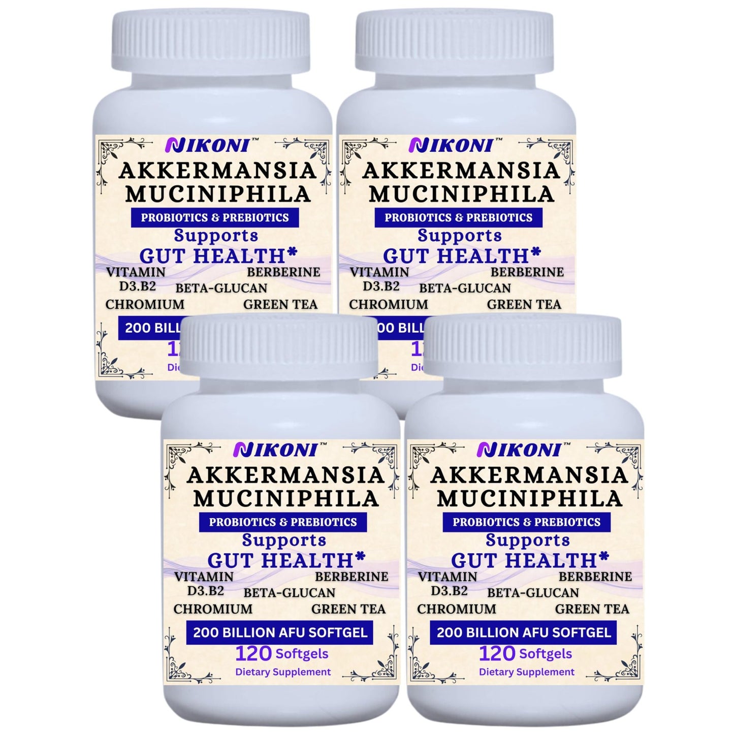 Nikoni Akkermansia Muciniphila GLP-1 Probiotic Softgels for Women & Men