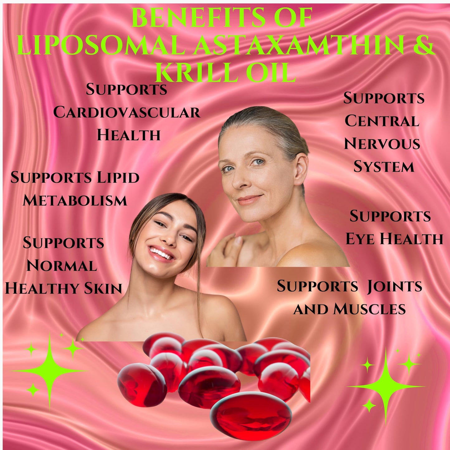 Nikoni Liposomal Astaxanthin 24mg with 500mg Krill Oil for Men & Women