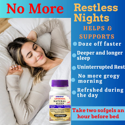 Nikoni Liposomal Natural Sleep Aid Softgels, Supports Natural Sleep