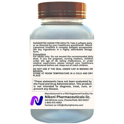 Nikoni Liposomal Urolithin-A Supplement 1400mg Softgels