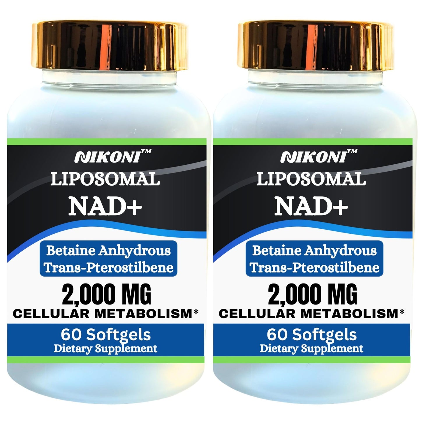 Nikoni Liposomal NAD+ 2000 mg with TMG and Pterostilbene Softgels