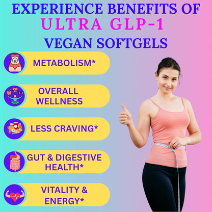 Nikoni GLP-1 Supplement with Akkermansia, Berberine, Curcumin, ACV Vegan Softgels