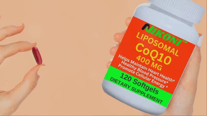 Nikoni Liposomal CoQ10 400 mg, Higher Absorption, Heart Health Softgels