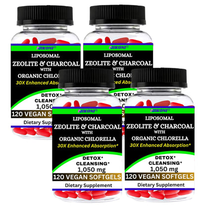 Nikoni Vegan Liposomal Zeolite, Activated Charcoal & Organic Chlorella, Supports Full Body Detox